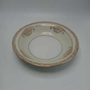Noritake Bancroft Gold Trimmed Floral Basket Bowl 5481 Vintage